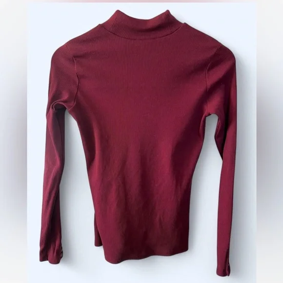 Sezane Felix turtleneck jumper burgundy size XS NWT - Picture 3 of 6